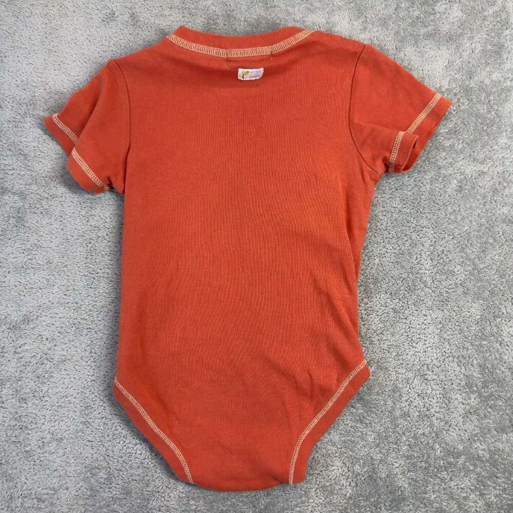 Janie And Jack One Piece Baby 18-24 Months Orange Aloha Hawaiian Guitar Floral